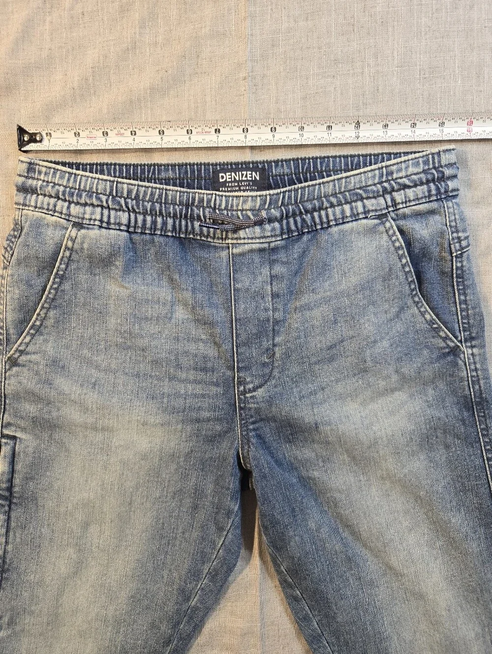 DENIZEN From Levis Boys Size 16 Light Wash Denim Drawstring Jogger Pants